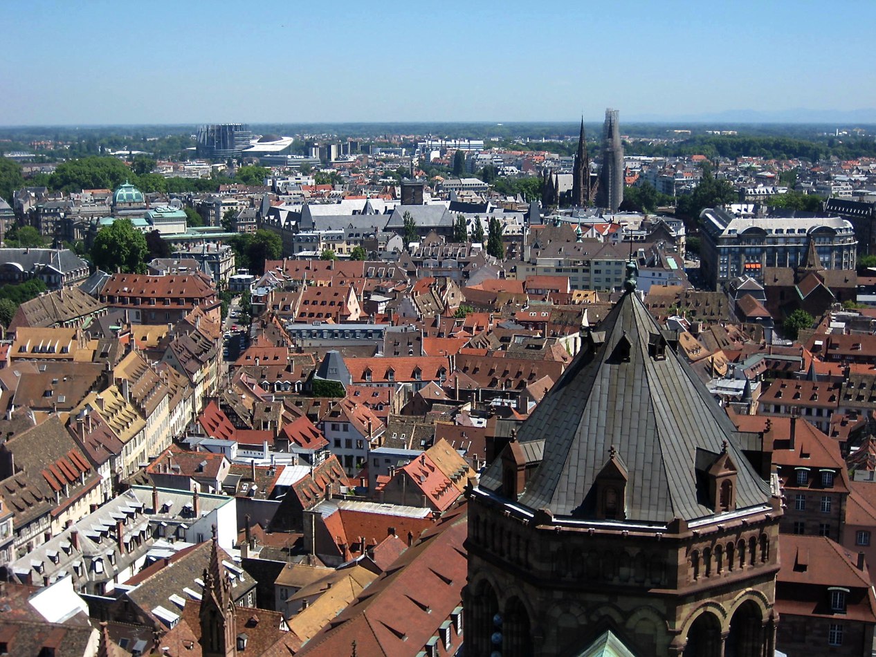 Blick von der Kathedrale auf Strassburg 